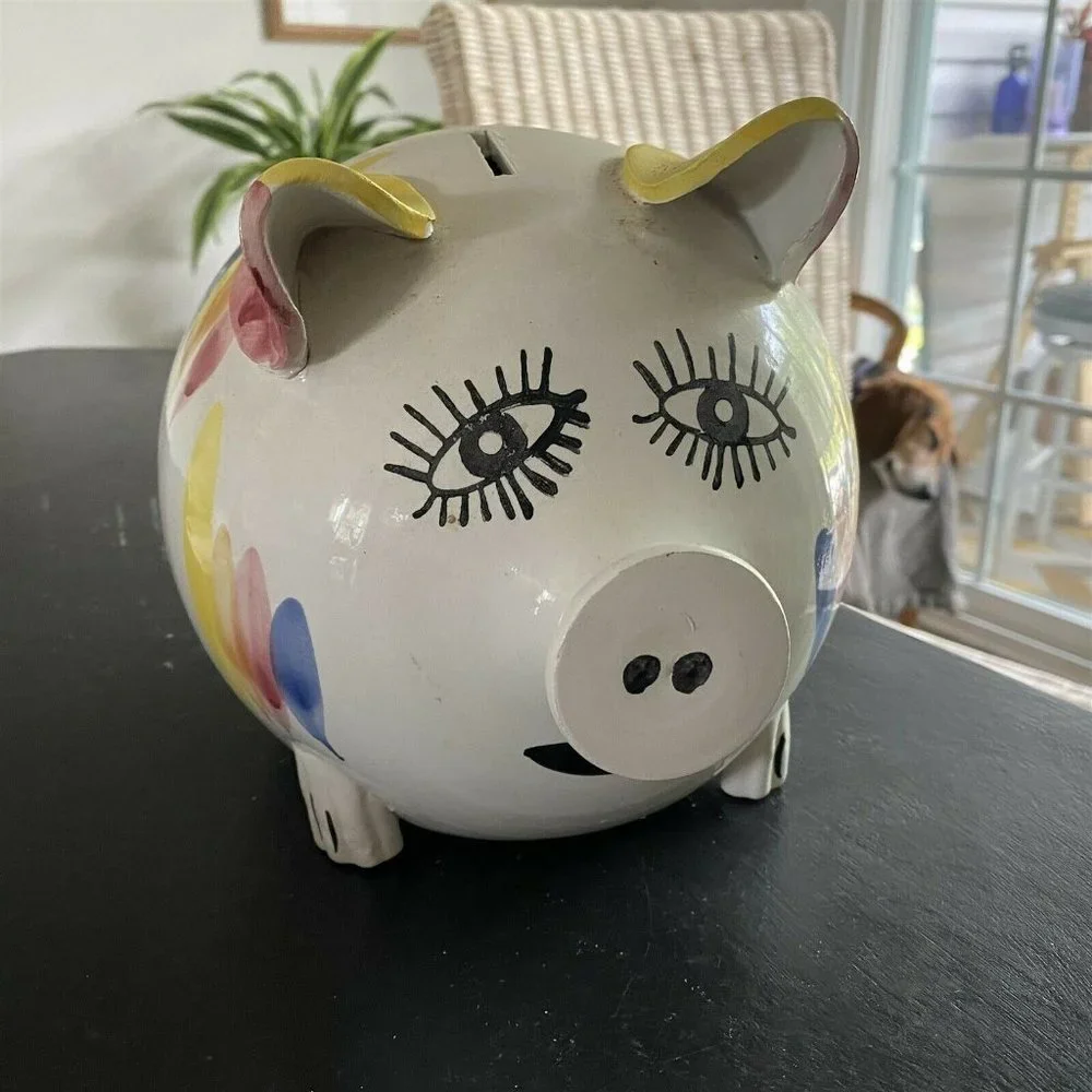 LARGE CERAMIC ITALIAN MADE PIER 1 PIGGY BANK